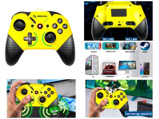 &u+ JOYSTICK NINTENDO SWITCH AMARILLO CON NFC (986126)